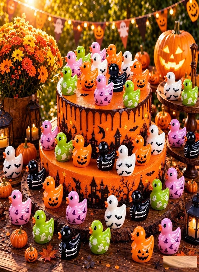 Zenoble 120Pcs Halloween Mini Resin Ducks Miniature Halloween Trinkets - Image 5