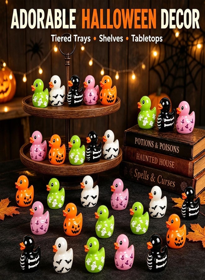 Zenoble 120Pcs Halloween Mini Resin Ducks Miniature Halloween Trinkets - Image 4