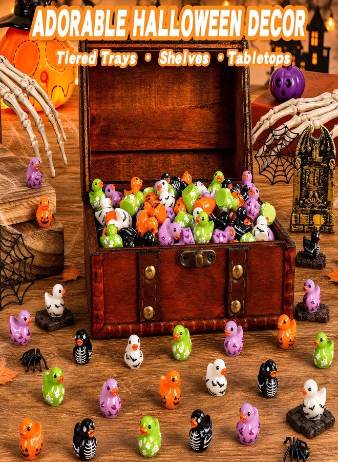 Zenoble 120Pcs Halloween Mini Resin Ducks Miniature Halloween Trinkets - Image 2