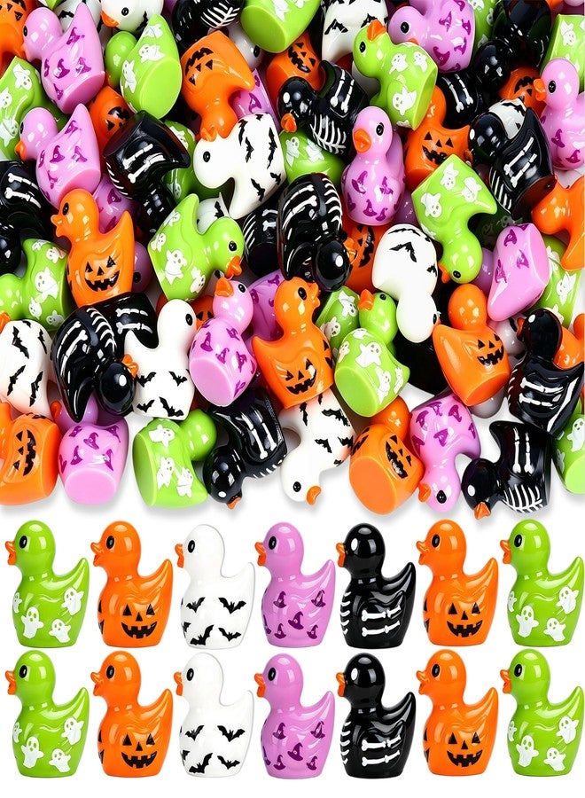 Zenoble 120Pcs Halloween Mini Resin Ducks Miniature Halloween Trinkets - Image 1