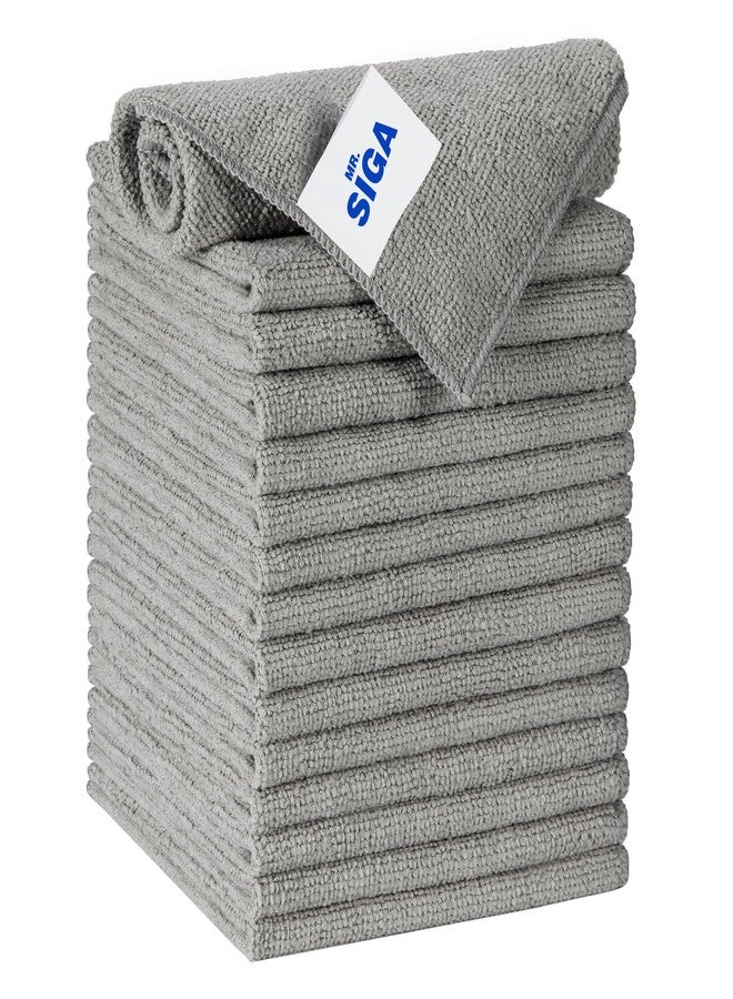 Mr Siga MR.SIGA Microfiber Cleaning Cloth, All-Purpose Microfiber Towels, Streak Free Cleaning Rags, Pack of 15, Gray, Size 30 x 30 cm(11.8 x 11.8 inch)