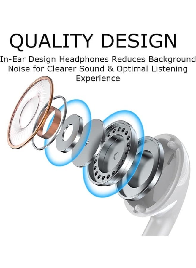 Generic - Wired Earphones with Lightning Connector Mobile Specifications, (Built-in Microphone and Volume Control) Compatible 14/13/12/SE/11/XR/XS/X/8/7 - All Mobile Devices, In-Ear White XC60 - Image 1