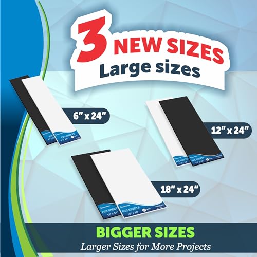 Mega Format Expanded PVC Plastic Sheets - 6" X 12" Rigid White Sheet for Crafts, Signage, & Displays - Sintra, Celtec PVC Board - Waterproof for Outdoors Use - 1/8" 3mm Thick - 3-Pk-White - Image 4