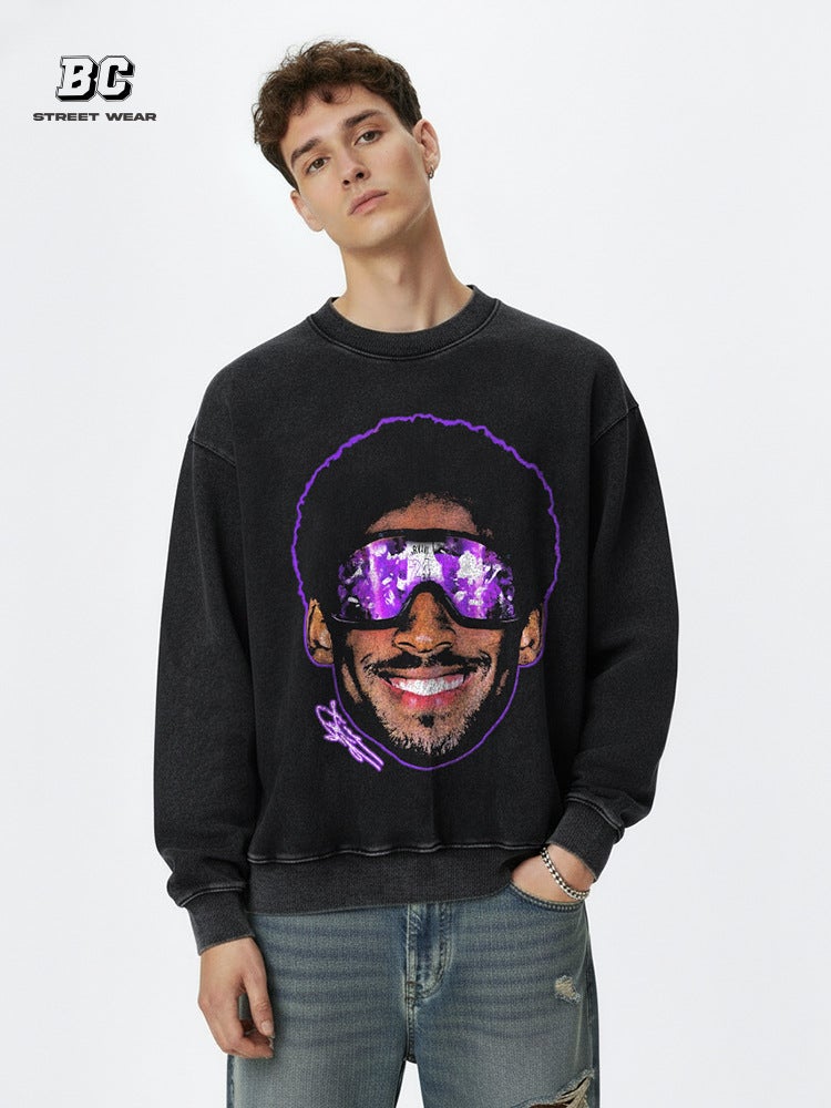 High Street Style Kobe Washed Vintage Short-Sleeve Oversized Loose Versatile Top for Men and Women - Image 2