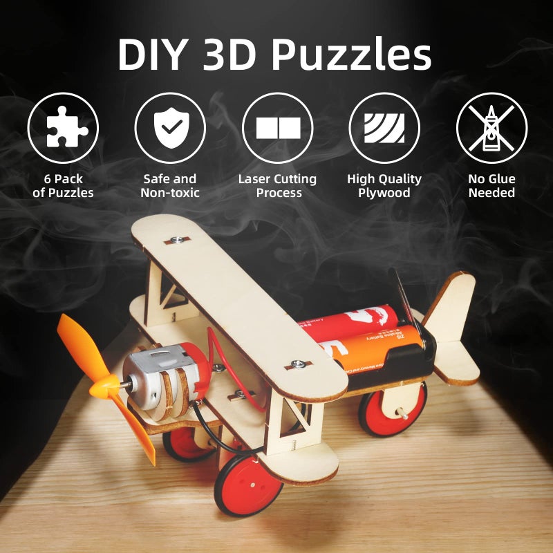 Yutin STEM Kits for Kids Age 8-10 10-12, 6 Set Wood Building Projects Crafts Science Model Car Kits for Kids Age 8-12 5-7, Wooden 3D Puzzles, STEM Toys for Boys 7 8 9 10 12 13 Year Old Birthday Gifts - Image 2