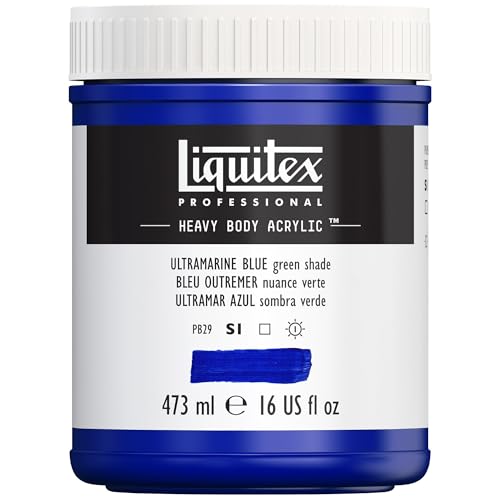 Liquitex Professional Heavy Body Acrylic Paint 16oz 473ml Pot Ultramarine Blue Green Shade - Image 1