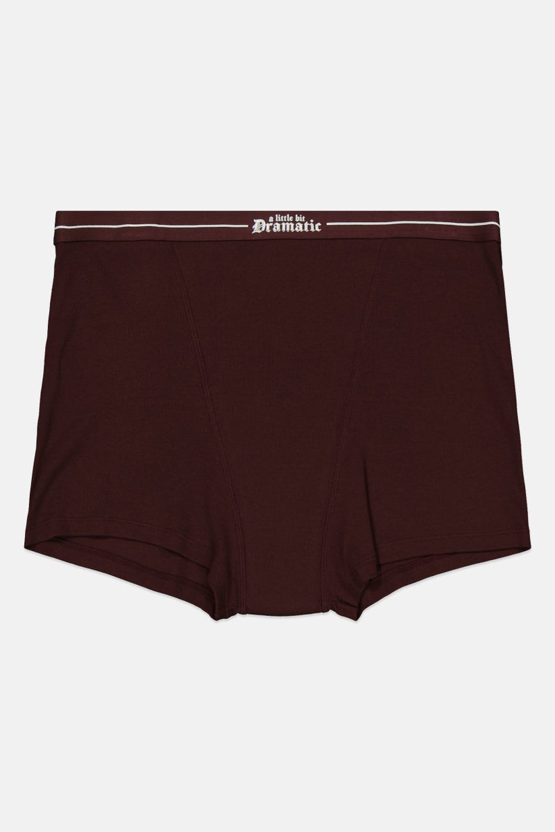 Undiz x Dont Call Me Jennyfer Women Graphic Print Boyshort, Faded Maroon - Image 2