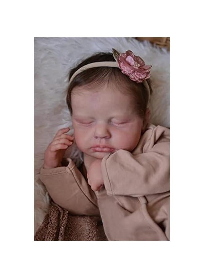 دمى أطفال الفتيات 20 إنش دمية مولود جديدة واقعية جدًا، جسم كامل من الفينيل الناعم، دمى أطفال سيليكون، لعبة للأطفال من عمر 3 سنوات فما فوق - Image 4