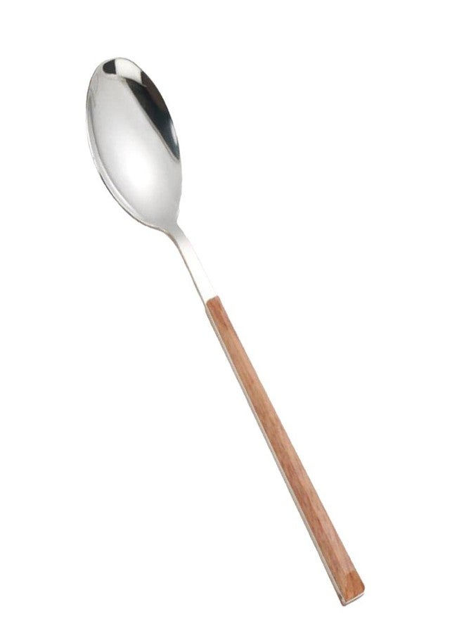 IVELECT Stainless Steel Flatware Western Tableware with Wooden Handle Big Spoon - Image 1