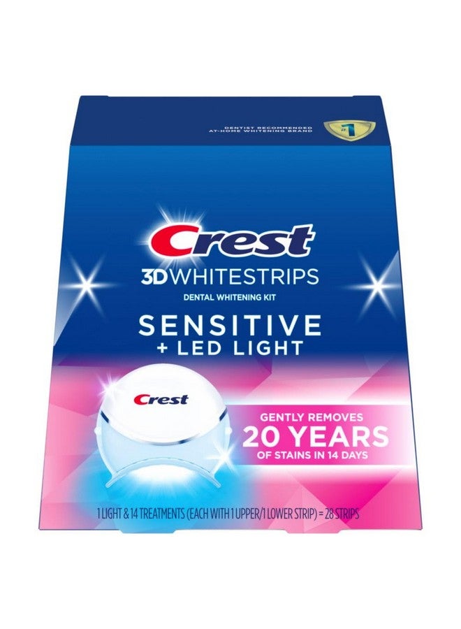 Crest 3DWhitestrips Sensitive + LED Light Teeth Whitening Kit, 14 Treatments, Gently Removes 20 Years of Stains - Image 1