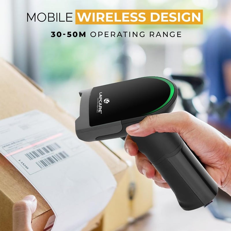 Lapcare 2D Wireless 2.4G+ Bluetooth Barcode Scanner BIS Approved, Handheld 2 D Type C Charging Barcode Reader Optical Laser High Speed for POS System Supermarket,Upto 50M Range,1400Mah Battery - Image 5