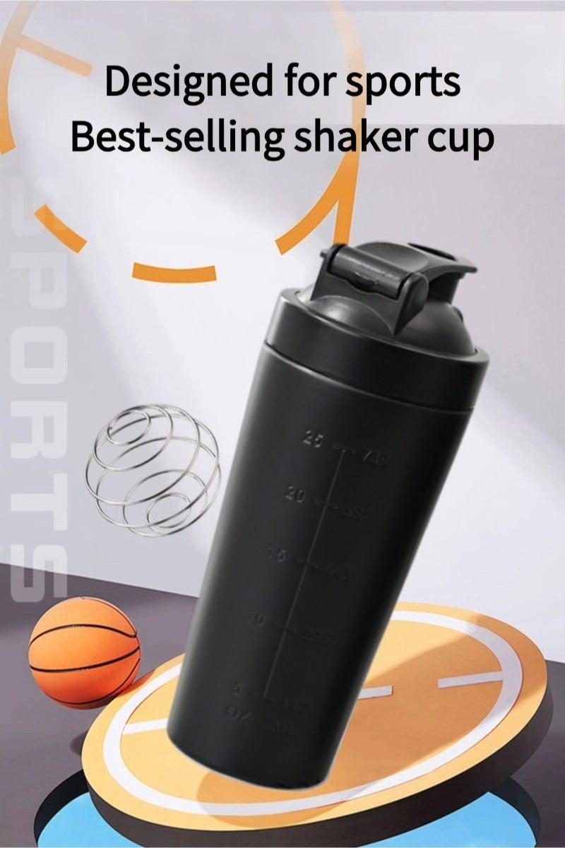 Shaker Bottle with Wire Whisk, Protein Shaker Bottle for Protein Mixes, Stainless Steel Shaker Bottle, Metal Shaker Bottle,Large Shaker Bottle 750ml - Image 3