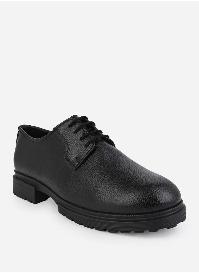 Styli Textured Faux Leather Lace Up Oxford Shoes  - Image 4