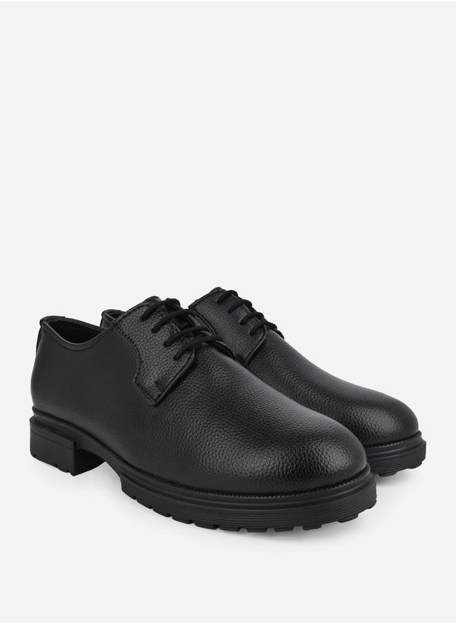 Styli Textured Faux Leather Lace Up Oxford Shoes  - Image 2