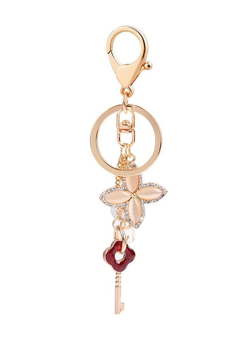 Excefore Keychain Four Leaf Clover Car Purse Bag Pendant Charms Handbags Backpack for Women  - Image 1