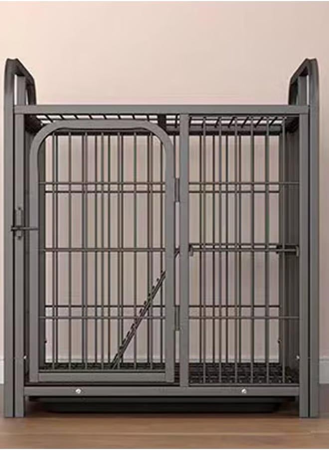 XiuWoo - 2-Tier Cat Cage Small And Medium Pet Playpen Crate Kennel, Square Tube Reinforcement, with Tray, Reinforced Lock, No Litter Box, Black - Image 1