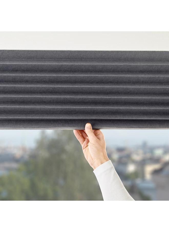 erorex - Block Out Pleated Blind Dark Grey 100X190 Cm - Image 1
