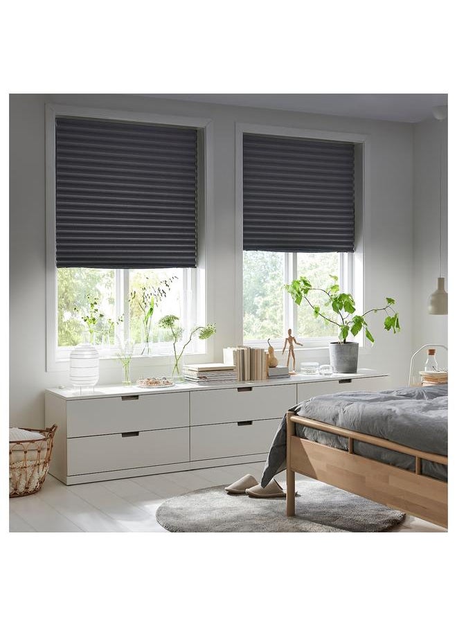 erorex - Block Out Pleated Blind Dark Grey 100X190 Cm - Image 1