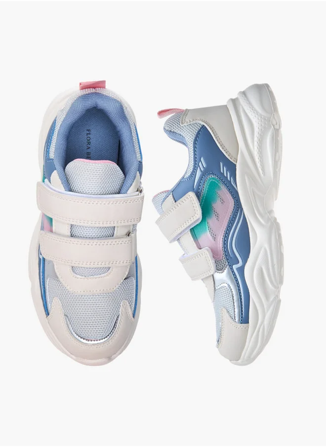 Flora Bella By Shoexpress Colourblock Sneakers with Hook and Loop Closure