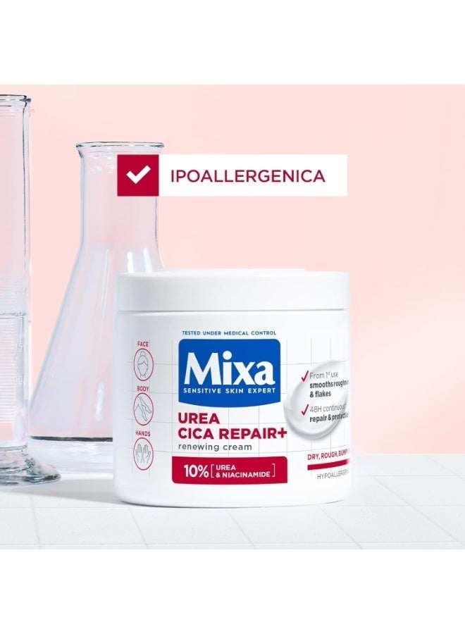 Mixa Urea Cica Repair Skin Renewal Cream, 10% Urea & Niacinamide for Dry, Rough & Uneven Skin, Face, Body & Hands, 400ml - Image 4
