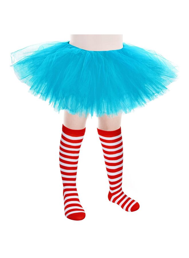 5 Layered Tutu Skirt for Kids Tulle Tutu Skirt with Tube Socks Princess Runners Costumes Cosplay for Girls Kids - Image 1