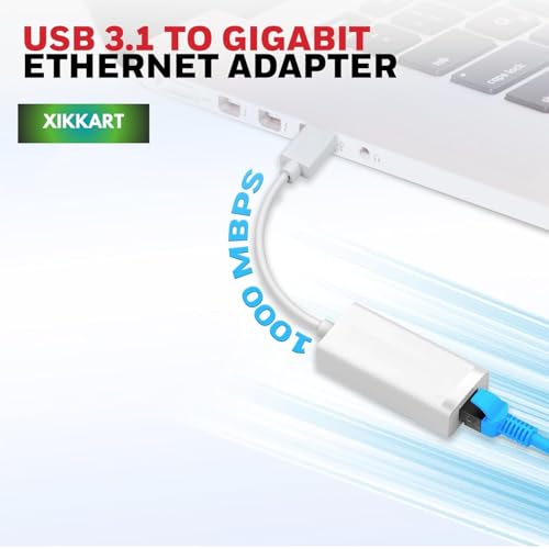 XIKKART High-Speed USB 2.0 to RJ45 Gigabit Ethernet Adapter, 10/100 MBPS Network LAN Speed, for Laptop, Desktop, Gaming Console, Ultrabook, Chromebook, Plug & Play, (USB to RJ45 Adapter) - Image 2