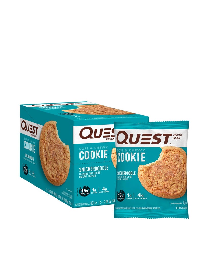 Quest Nutrition Snickerdoodle Protein Cookie, High Protein, Low Carb, Gluten Free, 12Count - Image 1