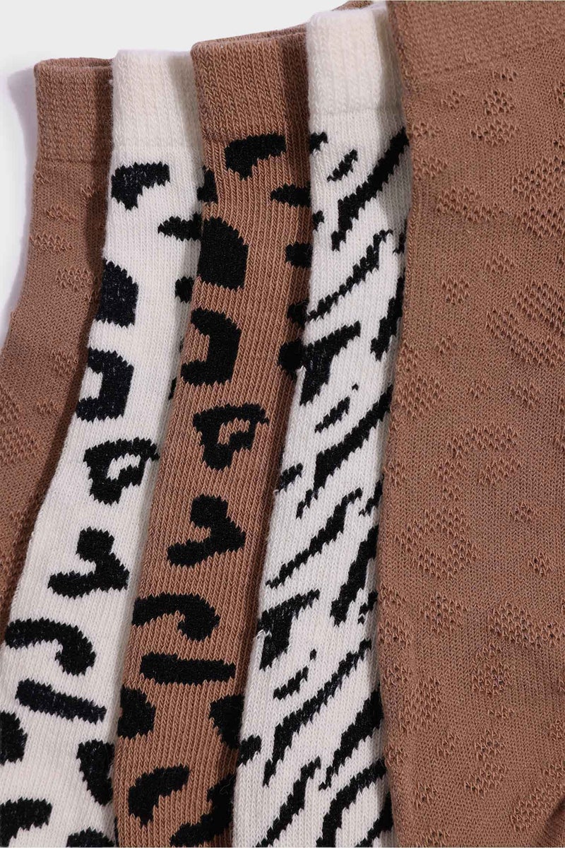 DeFacto Multicolour Woman Woman 5 Piece Short Socks Casual - Image 3