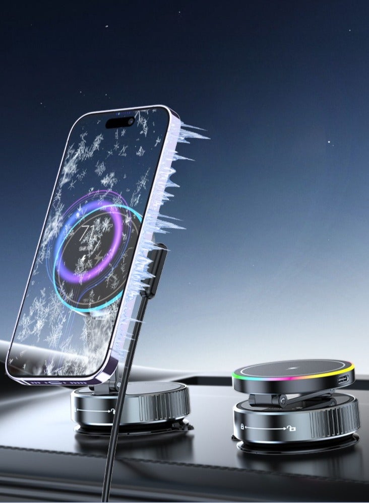 RinGinG Universal Magnetic Wireless Charger Phone Holder (15W Fast Charge) - Alloy Base｜360° Rotation｜Auto Cooling｜Gentle Breathing Light｜Car/Home/Gym/Studio Use  - Image 1