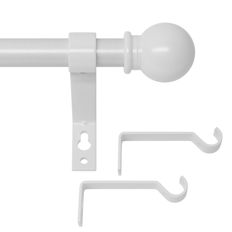 GSBLUNIE White Curtain Rods for Windows 66 to 120 Adjustable Long Drape Rod for Outdoor Patio Sliding Glass Door Heavy Duty 58 Diameter Drapery Rod Set 10 ft Metal Curtain Pole Easy Install  White