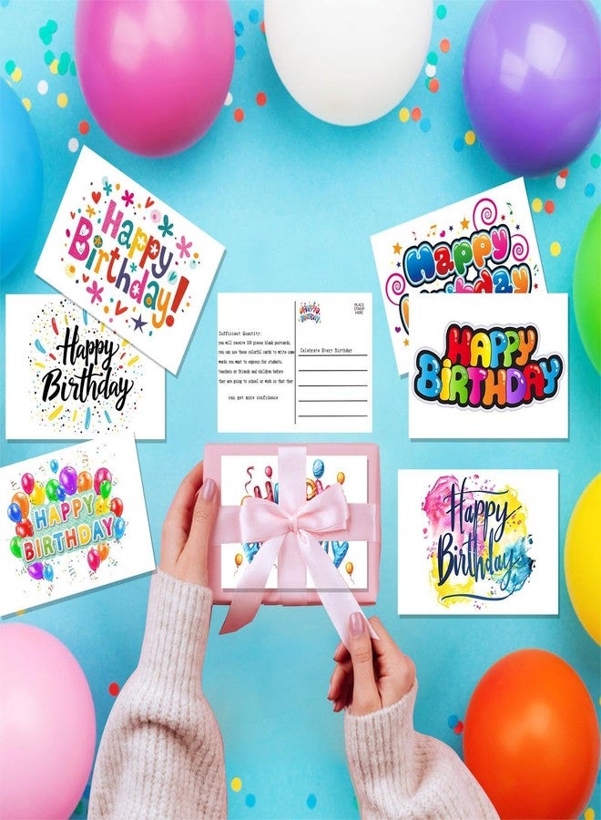 Pinovk 100 Pack Happy Birthday Postcards - Assortment Bulk Birthday Postcards Blank Happy Birthday Postcards 4x6 Inches, 10 Unique Designs, Ideal for Kids, Men, Women, and Elderly - Image 3