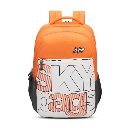 Skybags Peeps RC Orange Black 36L School Bag for Kids with Raincover, Backpack for Boys & Girls with 3 Compartments, Air Mesh Back & Built-to-Last Straps | Backpack for Women & Kids - Image 1