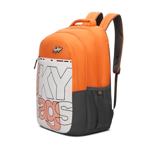 Skybags Peeps RC Orange Black 36L School Bag for Kids with Raincover, Backpack for Boys & Girls with 3 Compartments, Air Mesh Back & Built-to-Last Straps | Backpack for Women & Kids - Image 2