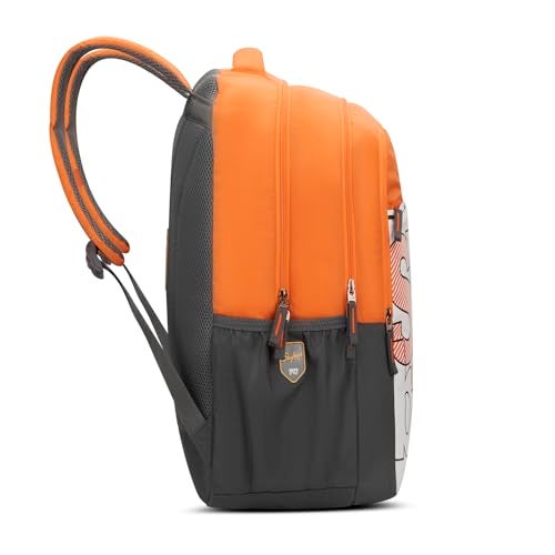 Skybags Peeps RC Orange Black 36L School Bag for Kids with Raincover, Backpack for Boys & Girls with 3 Compartments, Air Mesh Back & Built-to-Last Straps | Backpack for Women & Kids - Image 3