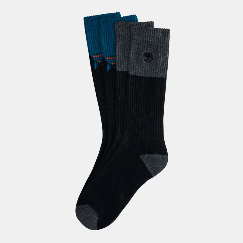 Timberland Men's Top-Stripe Boot Socks (2 Pack)
