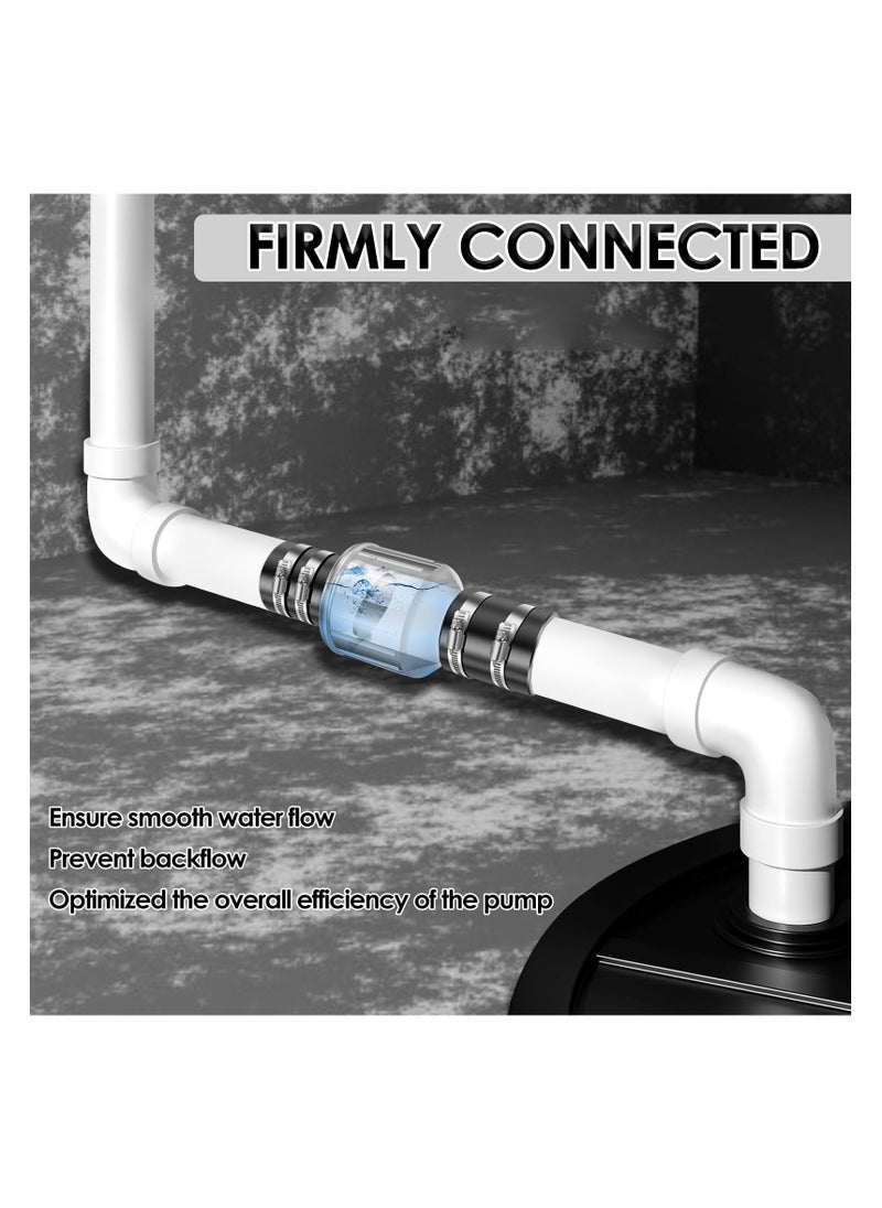 SYOSI - Sump Pump Check Valve, 2 inch Silent Check Valve Spring-Loaded Flapper with Stainless Steel Clamp, Prevent Backflow for Sewage Pump, Sump Pump Life Expectancy Increase - Image 1