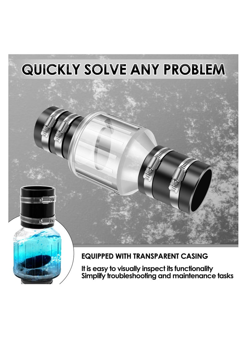SYOSI - Sump Pump Check Valve, 2 inch Silent Check Valve Spring-Loaded Flapper with Stainless Steel Clamp, Prevent Backflow for Sewage Pump, Sump Pump Life Expectancy Increase - Image 1