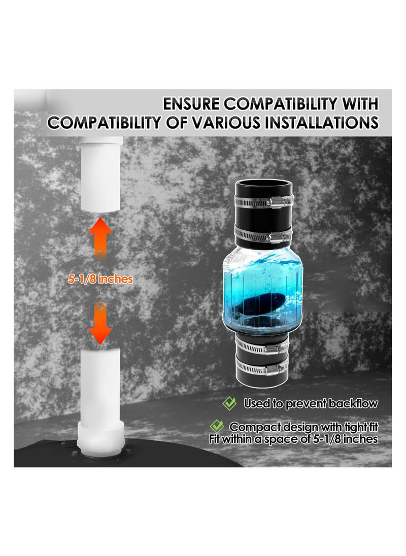 SYOSI - Sump Pump Check Valve, 2 inch Silent Check Valve Spring-Loaded Flapper with Stainless Steel Clamp, Prevent Backflow for Sewage Pump, Sump Pump Life Expectancy Increase - Image 1