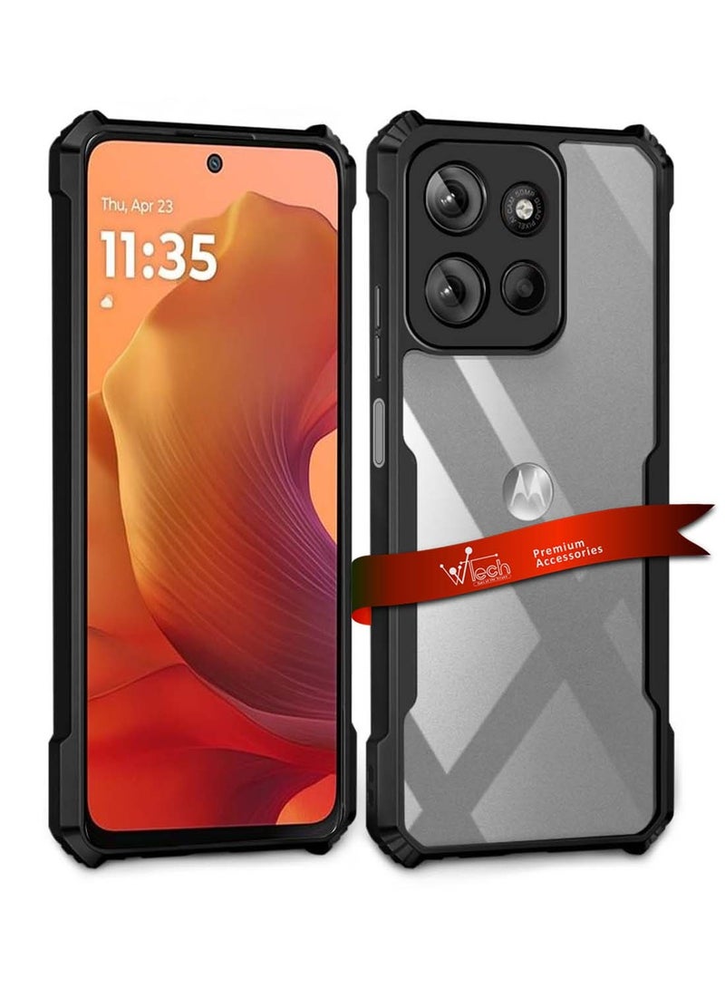 Wtech Motorola Moto G15 4G 2025 Hybrid TPU Silicone with Raised Armour Bumpers Slim Case Cover - Black - Image 1