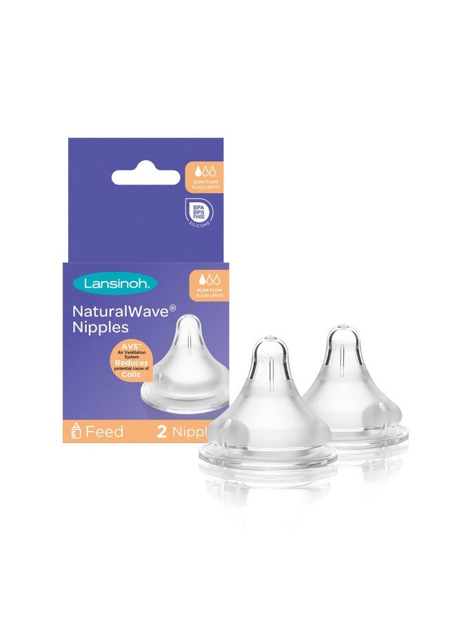Lansinoh - حلمات رضاعة الأطفال من Naturalwave ذات التدفق البطيء مقاس 2S مضادة للمغص، عدد 2 - Image 1
