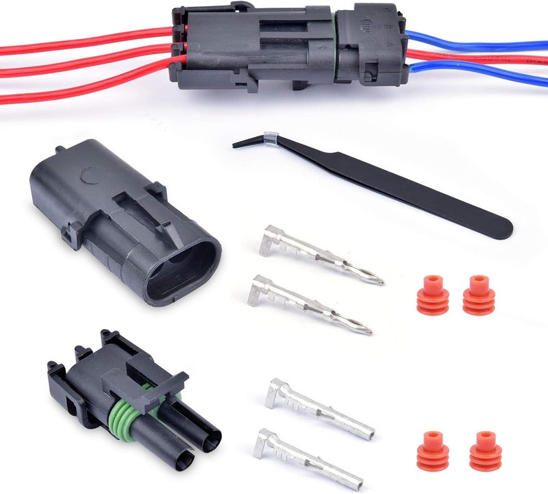 VIGRUE 20 Sets 1/2/3/4/6 Pin Connector Weatherpack Connectors Kit, Waterproof Automotive Electrical Wire Connectors Plug Kit - Image 4