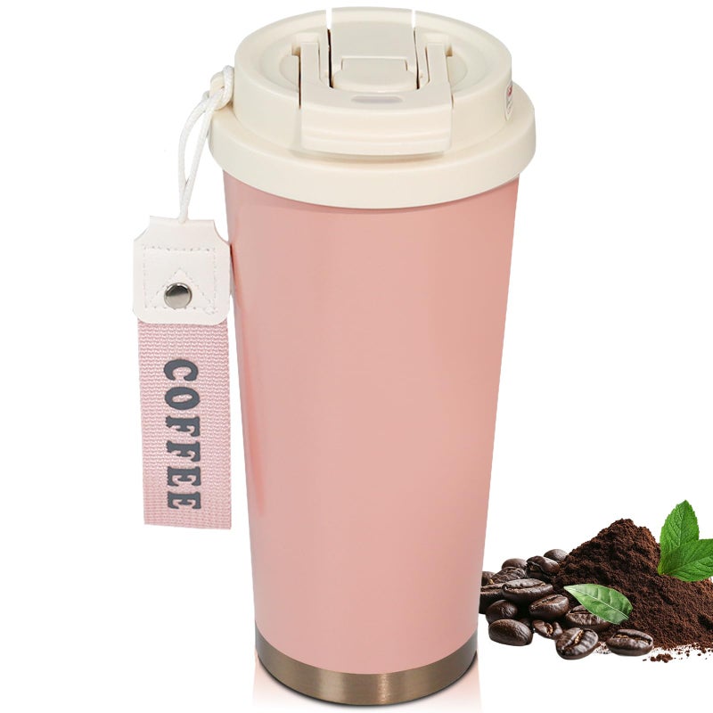 DITOSH Insulated Coffee Tumbler 17.9oz 530ml Travel Coffee Mug 316 Stainless Steel Dual Drink Openings Leakproof Lid Reusable Insulated Coffee Mug Hot and Cold Ideal Travel Mug for Coffee Lover Daily - Image 1