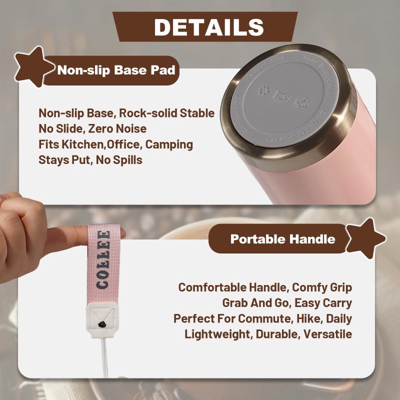 DITOSH Insulated Coffee Tumbler 17.9oz 530ml Travel Coffee Mug 316 Stainless Steel Dual Drink Openings Leakproof Lid Reusable Insulated Coffee Mug Hot and Cold Ideal Travel Mug for Coffee Lover Daily - Image 5