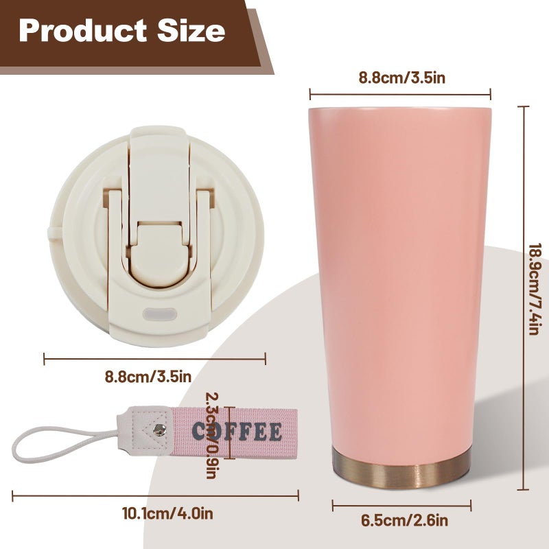 DITOSH Insulated Coffee Tumbler 17.9oz 530ml Travel Coffee Mug 316 Stainless Steel Dual Drink Openings Leakproof Lid Reusable Insulated Coffee Mug Hot and Cold Ideal Travel Mug for Coffee Lover Daily - Image 2