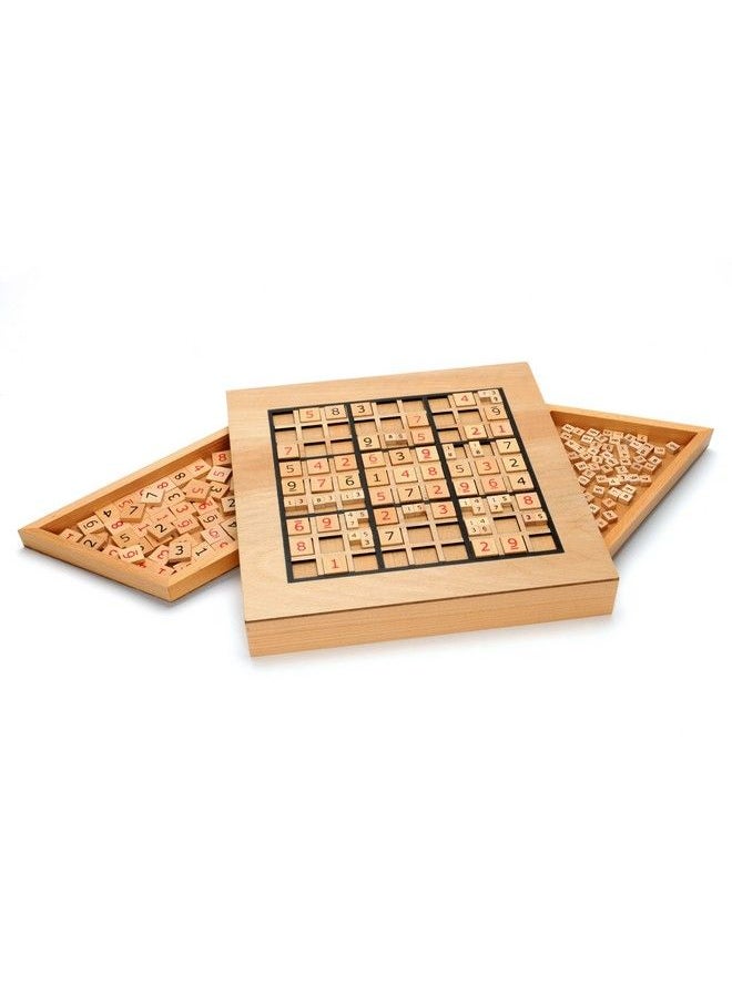 WE Games Wooden Sudoku Puzzle Board Game With Number & Thinking Tiles 11 In  - Image 1