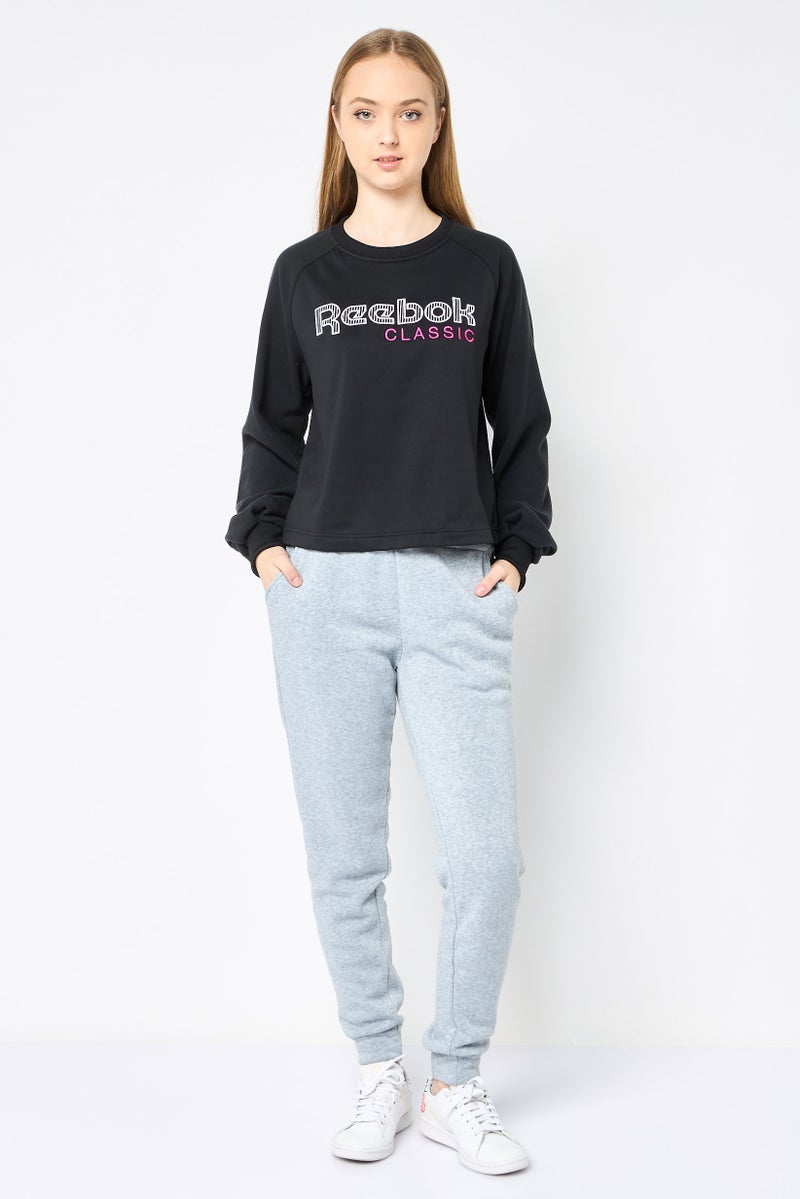 Reebok Women Sportswear Fit Long Sleeve Outdoor Sweatshirt, Black - Image 2