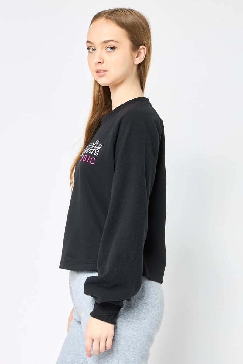 Reebok Women Sportswear Fit Long Sleeve Outdoor Sweatshirt, Black - Image 3