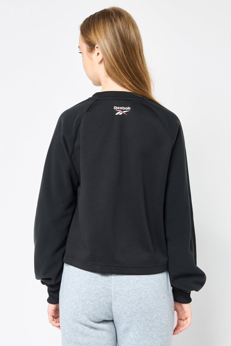 Reebok Women Sportswear Fit Long Sleeve Outdoor Sweatshirt, Black - Image 4