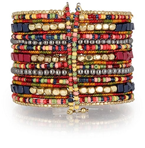 SPUNKYsoul Cuff Bracelets for Women Collection - Adjustable, Stylish Boho Inspired Beaded Bracelets, Trendy Stackable Beads, Ideal for Everyday Wear & Special Occasions (Navy, Red, Box) - Image 3