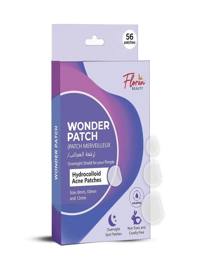 Floren Overnight Wonder Pimple Patch | Thicker Hydrocolloid Acne Patch | More effective & extra adhesion for better results | Facial stickers | Facial South Korean skin care | Drug-Free | 56 ct (Pack of 1) - Image 1